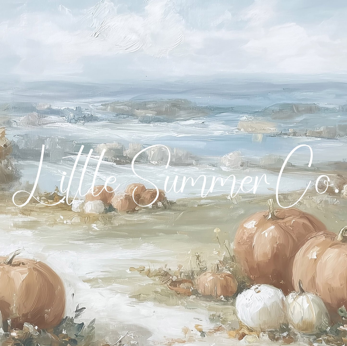 Autumn Pumpkin Patch Countryside Frame TV Art displayed on a TV