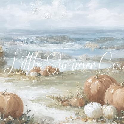 Autumn Pumpkin Patch Countryside Frame TV Art displayed on a TV