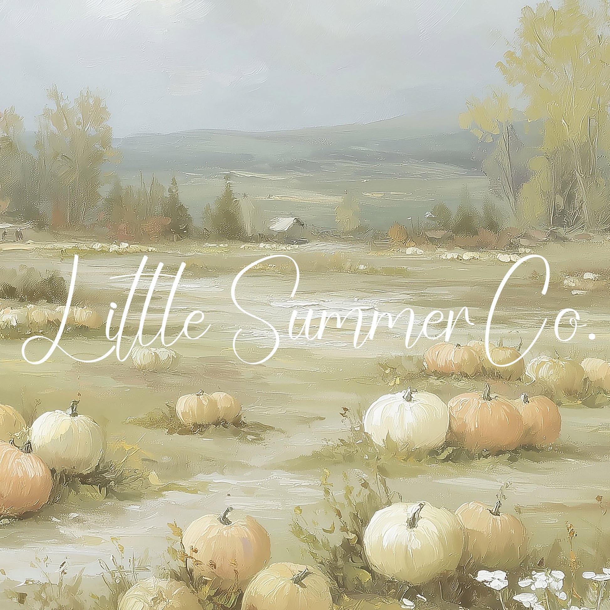 Rustic Pumpkin Field Farmhouse View Frame TV Art displayed on a TV