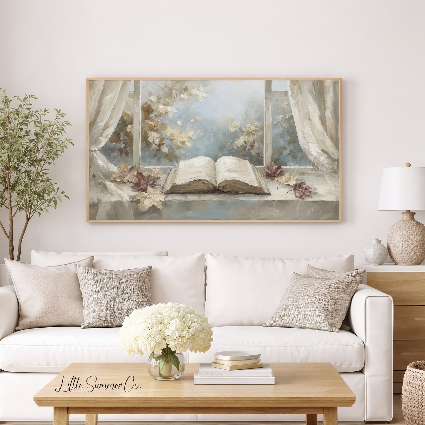 Open Book Window Frame TV Art displayed on a TV