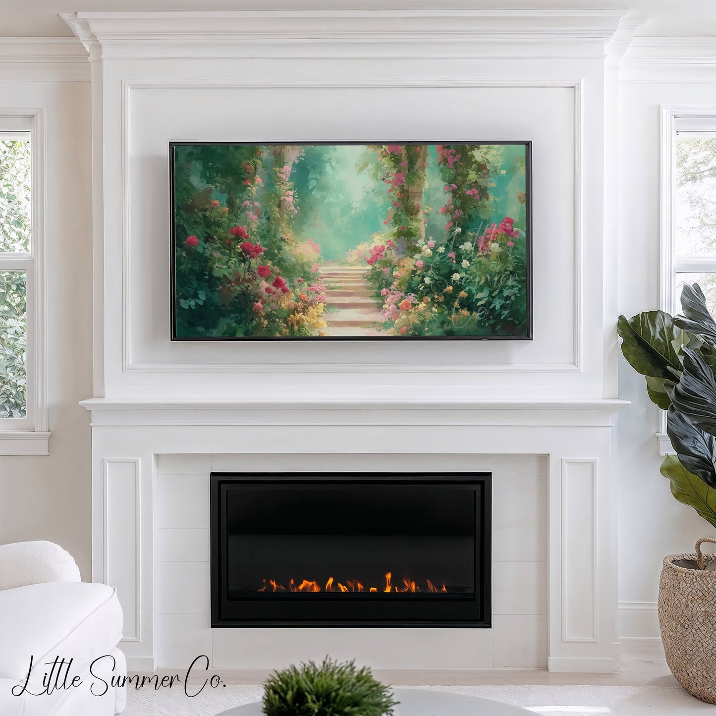 Garden Path Frame TV Art displayed on a TV