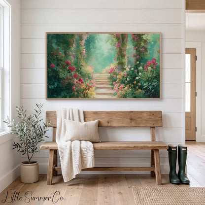 Garden Path Frame TV Art displayed on a TV