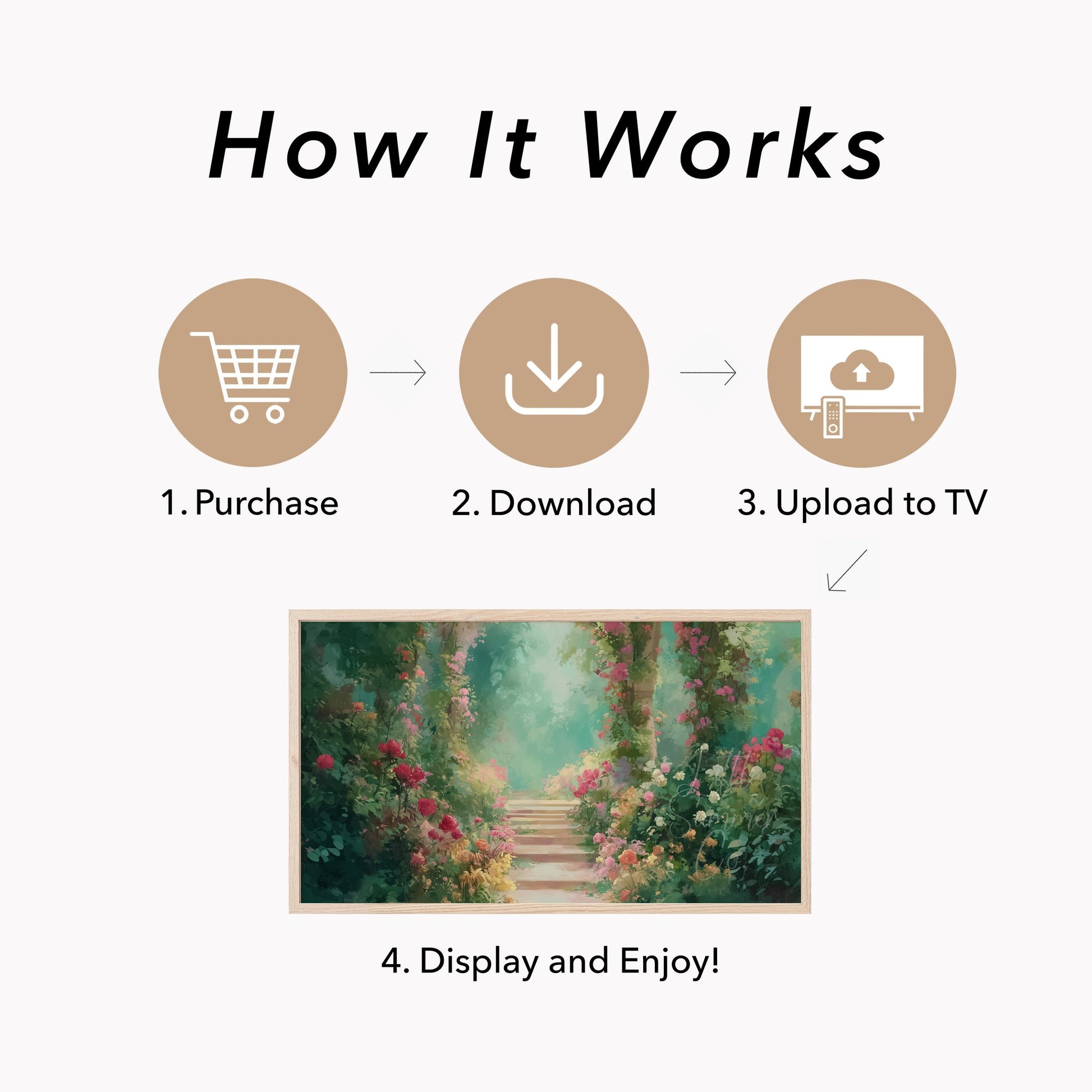 Garden Path Frame TV Art displayed on a TV