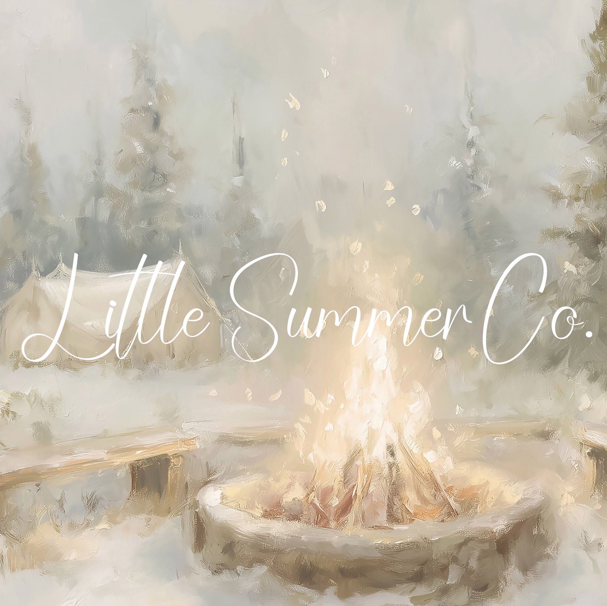Snowy Campfire Frame TV Art displayed on a TV