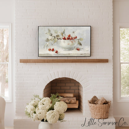 Cherry Bowl Blossoms Frame TV Art displayed on a TV