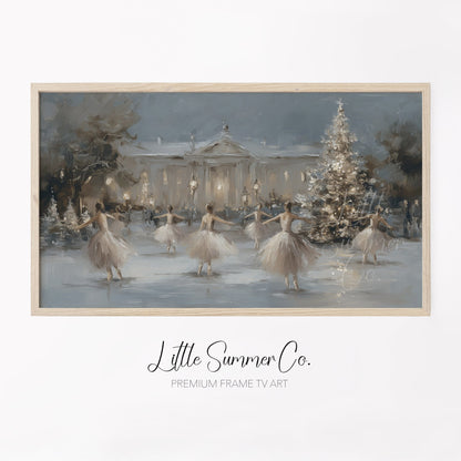 Ballet Christmas Tree Frame TV Art displayed on a TV