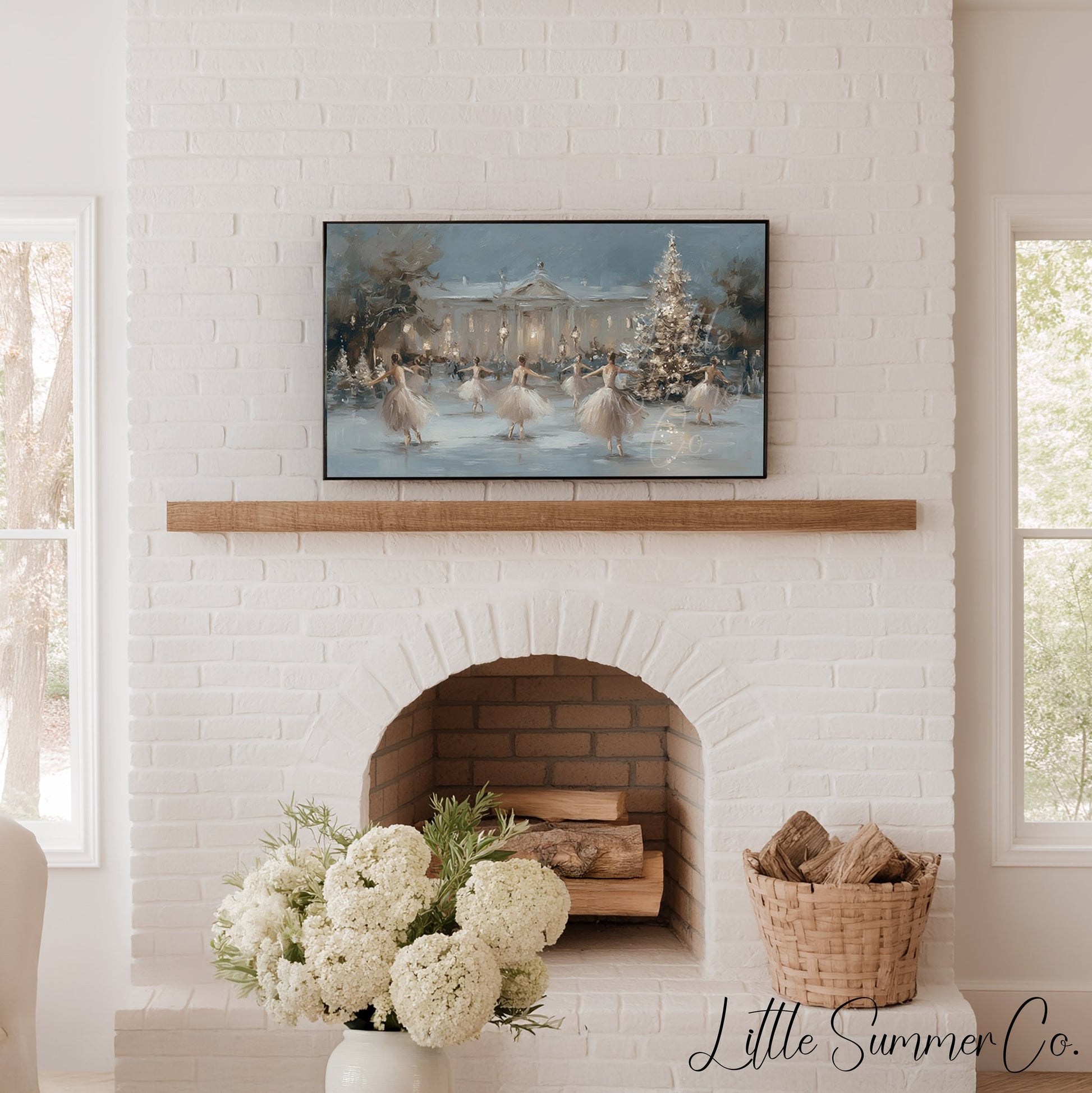 Ballet Christmas Tree Frame TV Art displayed on a TV