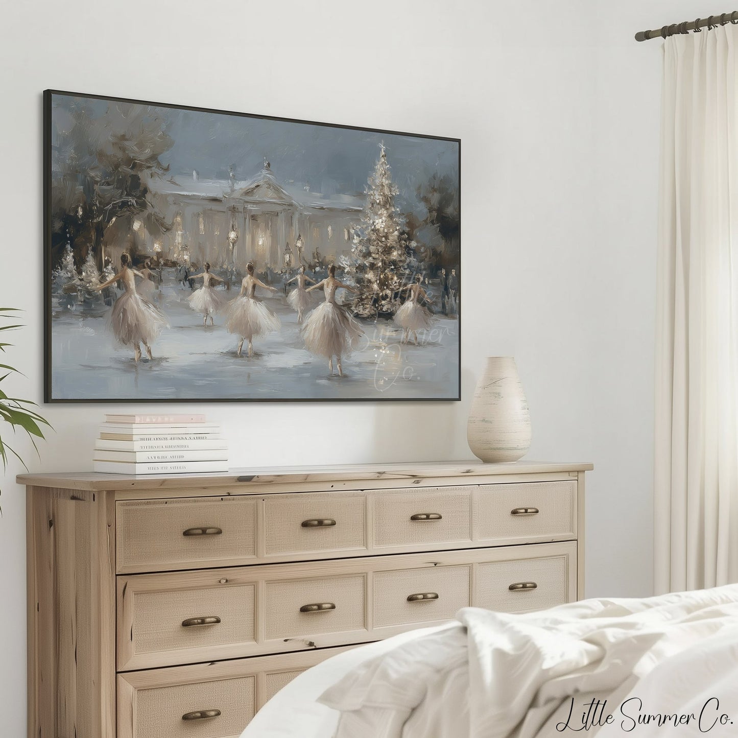 Ballet Christmas Tree Frame TV Art displayed on a TV
