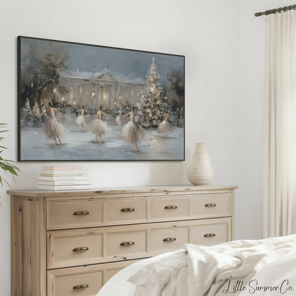 Ballet Christmas Tree Frame TV Art displayed on a TV