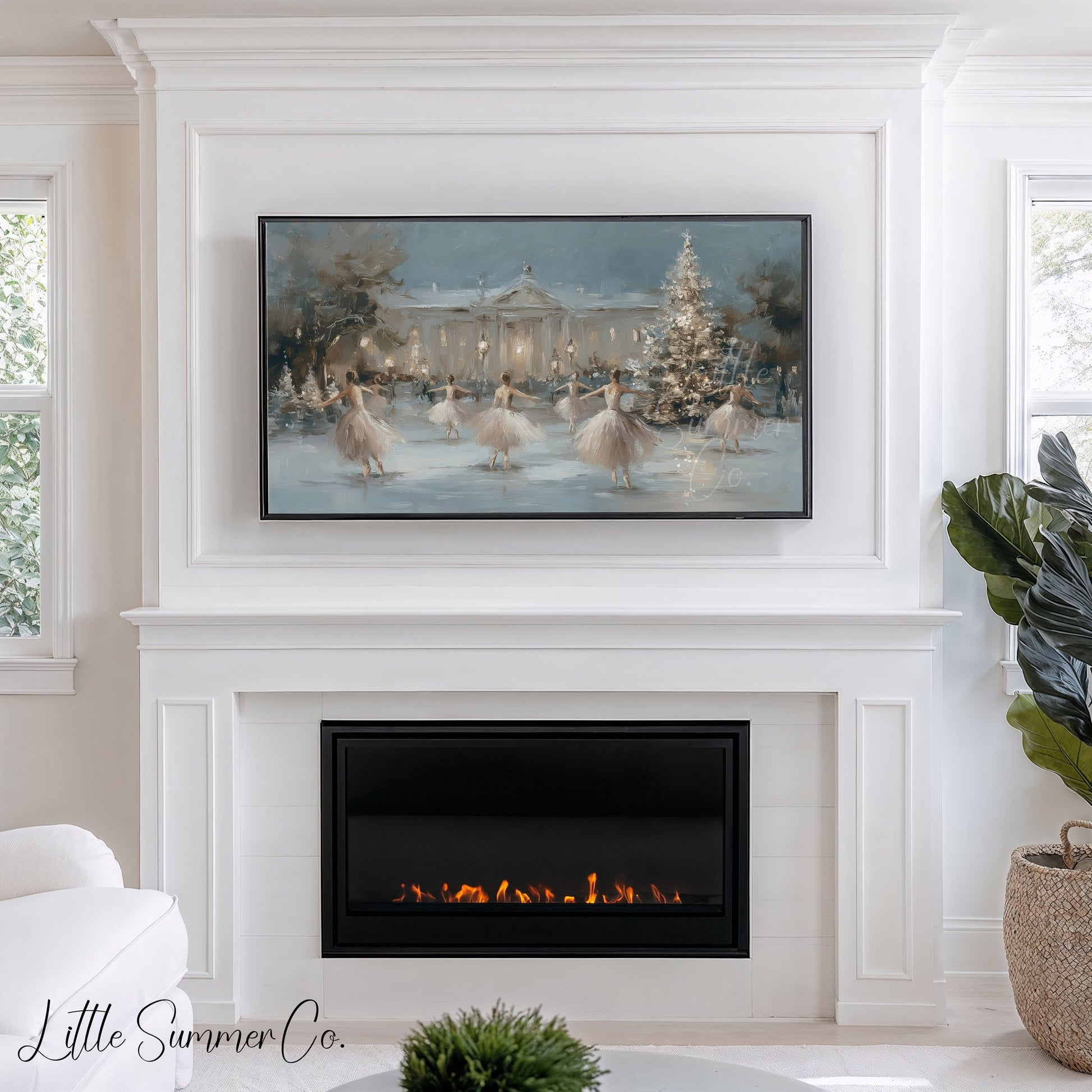 Ballet Christmas Tree Frame TV Art displayed on a TV
