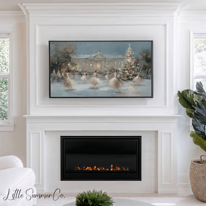 Ballet Christmas Tree Frame TV Art displayed on a TV