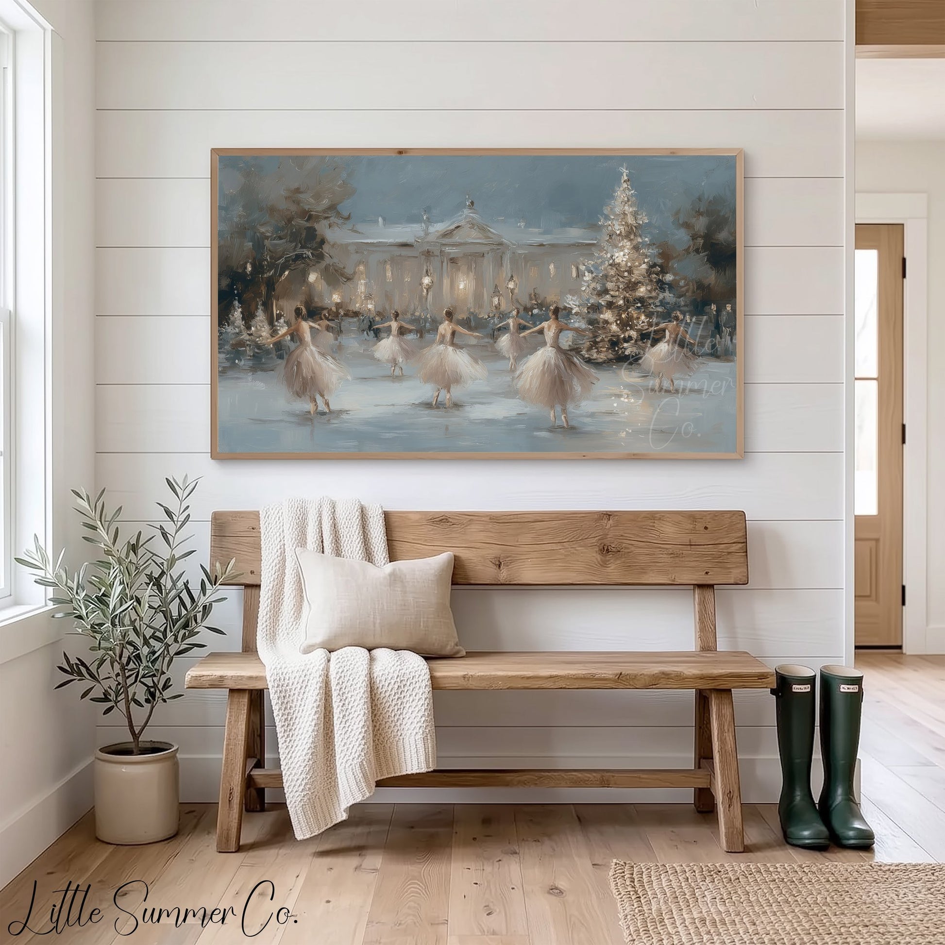 Ballet Christmas Tree Frame TV Art displayed on a TV