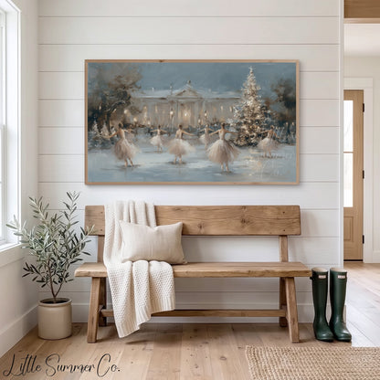 Ballet Christmas Tree Frame TV Art displayed on a TV