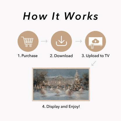 Ballet Christmas Tree Frame TV Art displayed on a TV