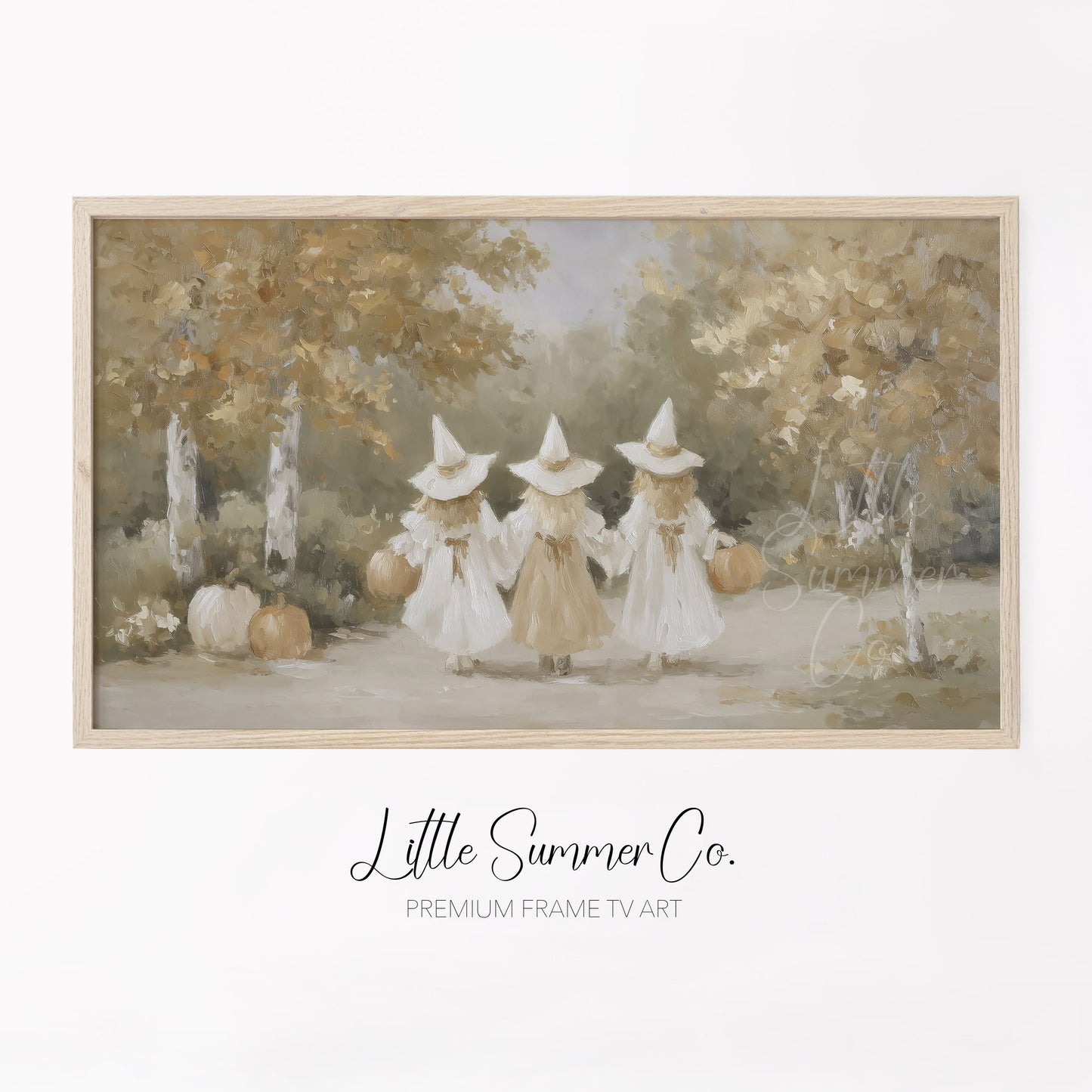 Witch Girls Frame TV Art displayed on a TV