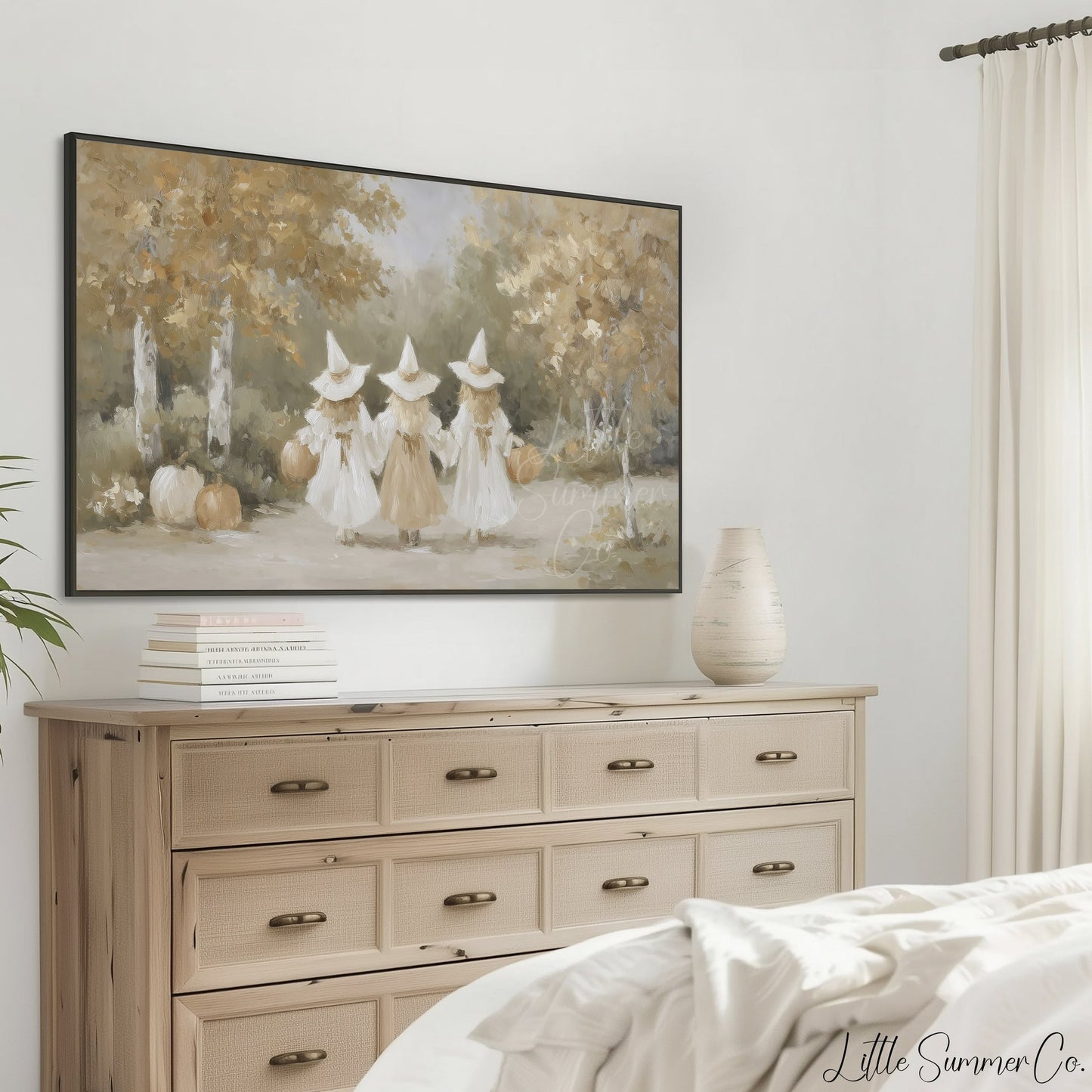 Witch Girls Frame TV Art displayed on a TV