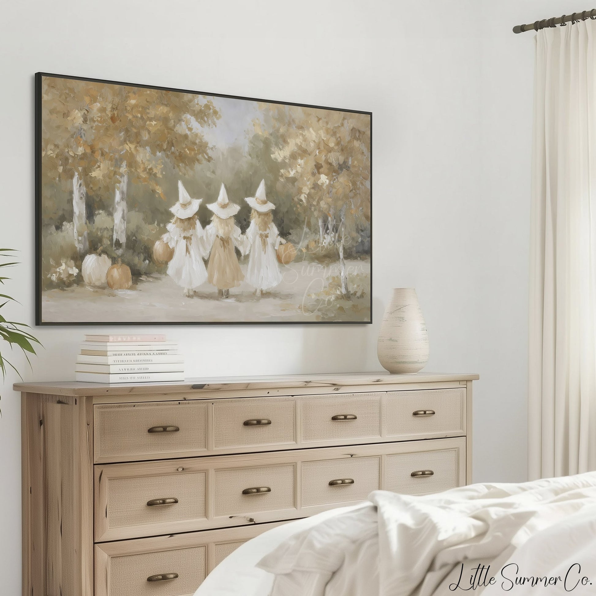 Witch Girls Frame TV Art displayed on a TV