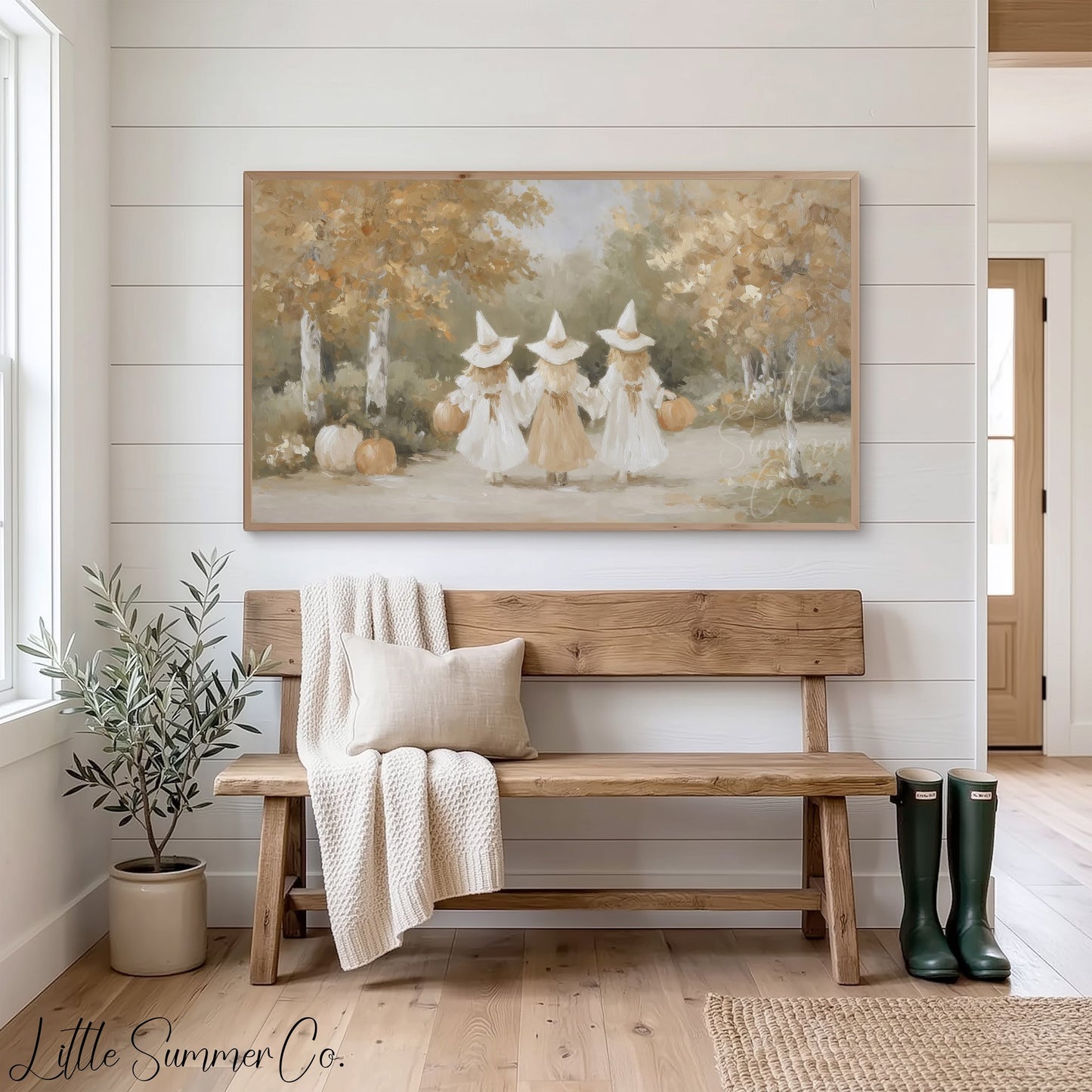 Witch Girls Frame TV Art displayed on a TV
