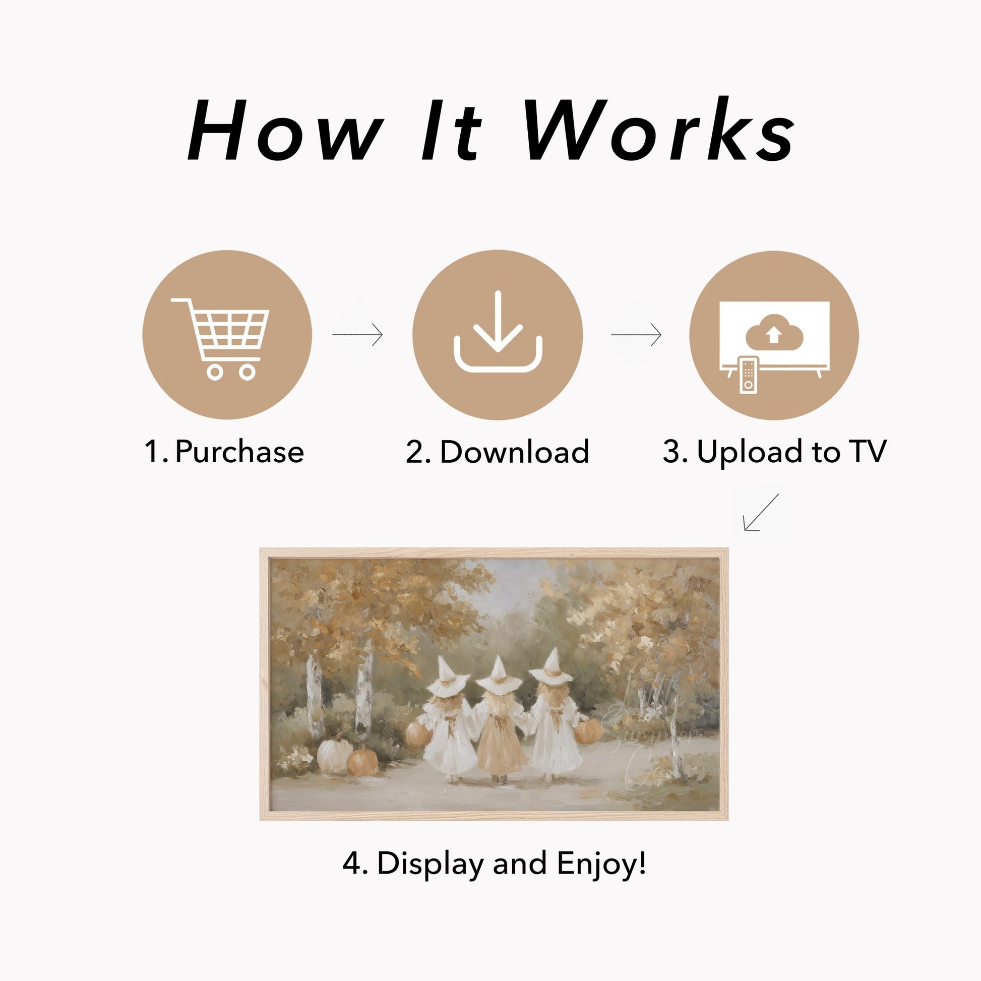Witch Girls Frame TV Art displayed on a TV