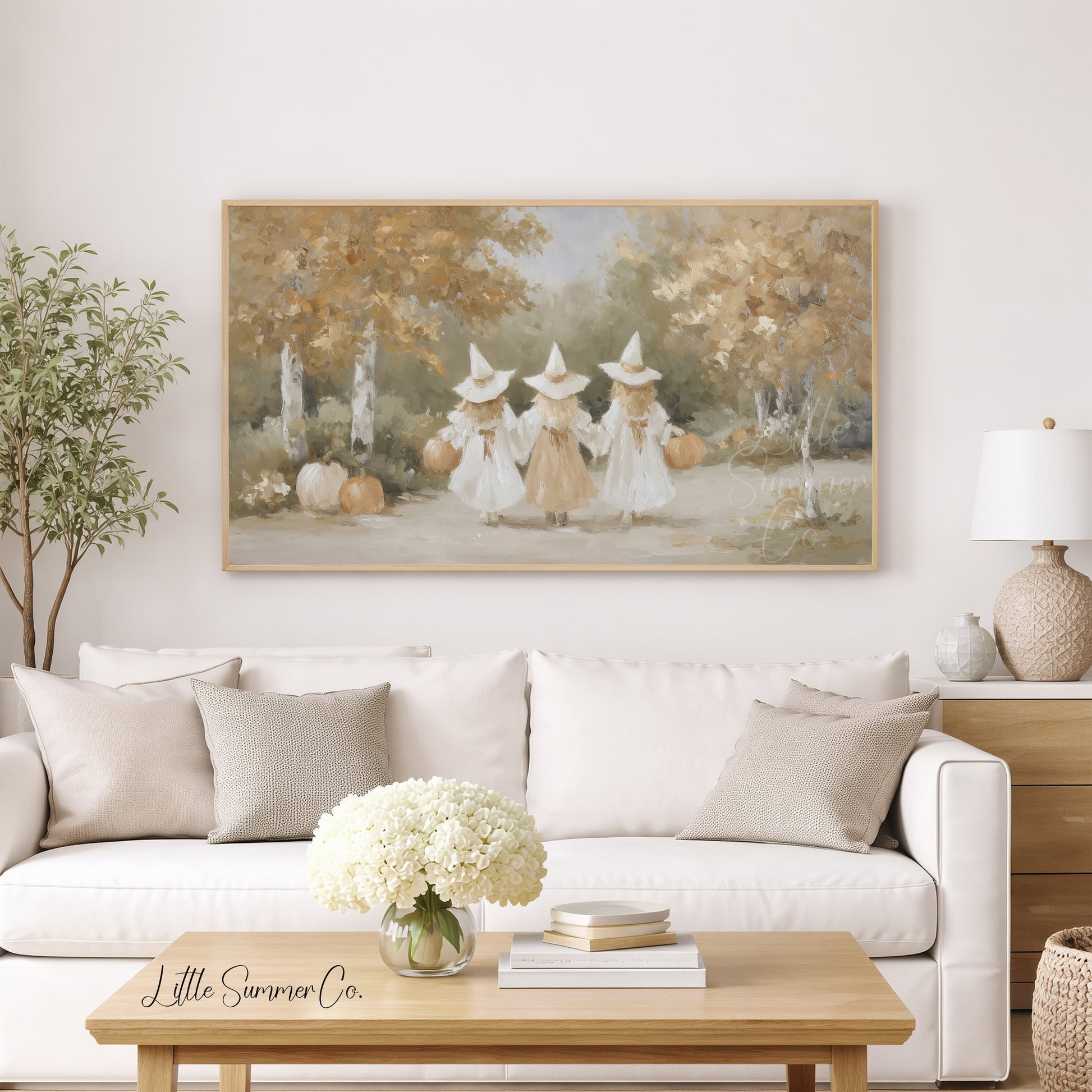 Witch Girls Frame TV Art displayed on a TV