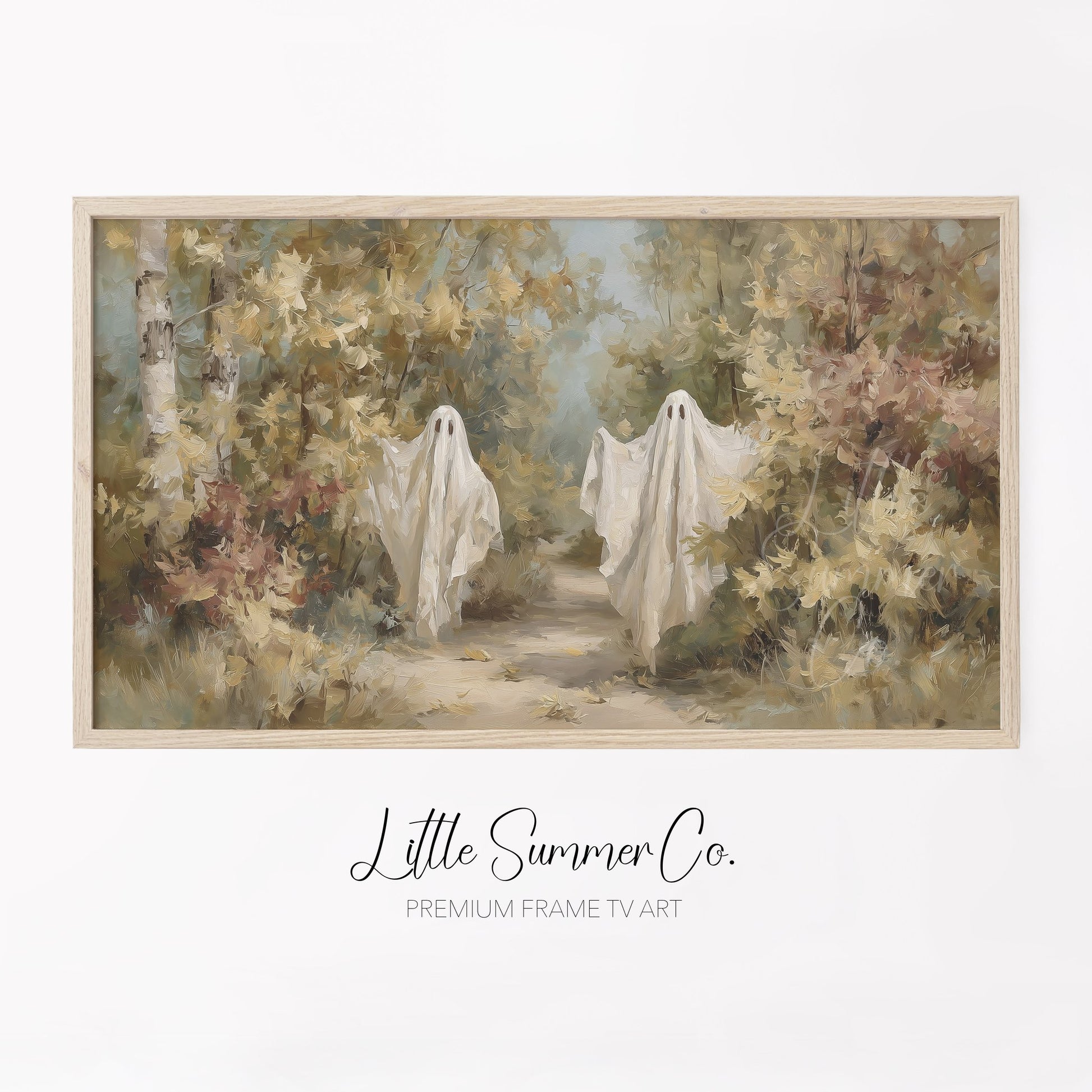 Ghosts Forest Path Frame TV Art displayed on a TV