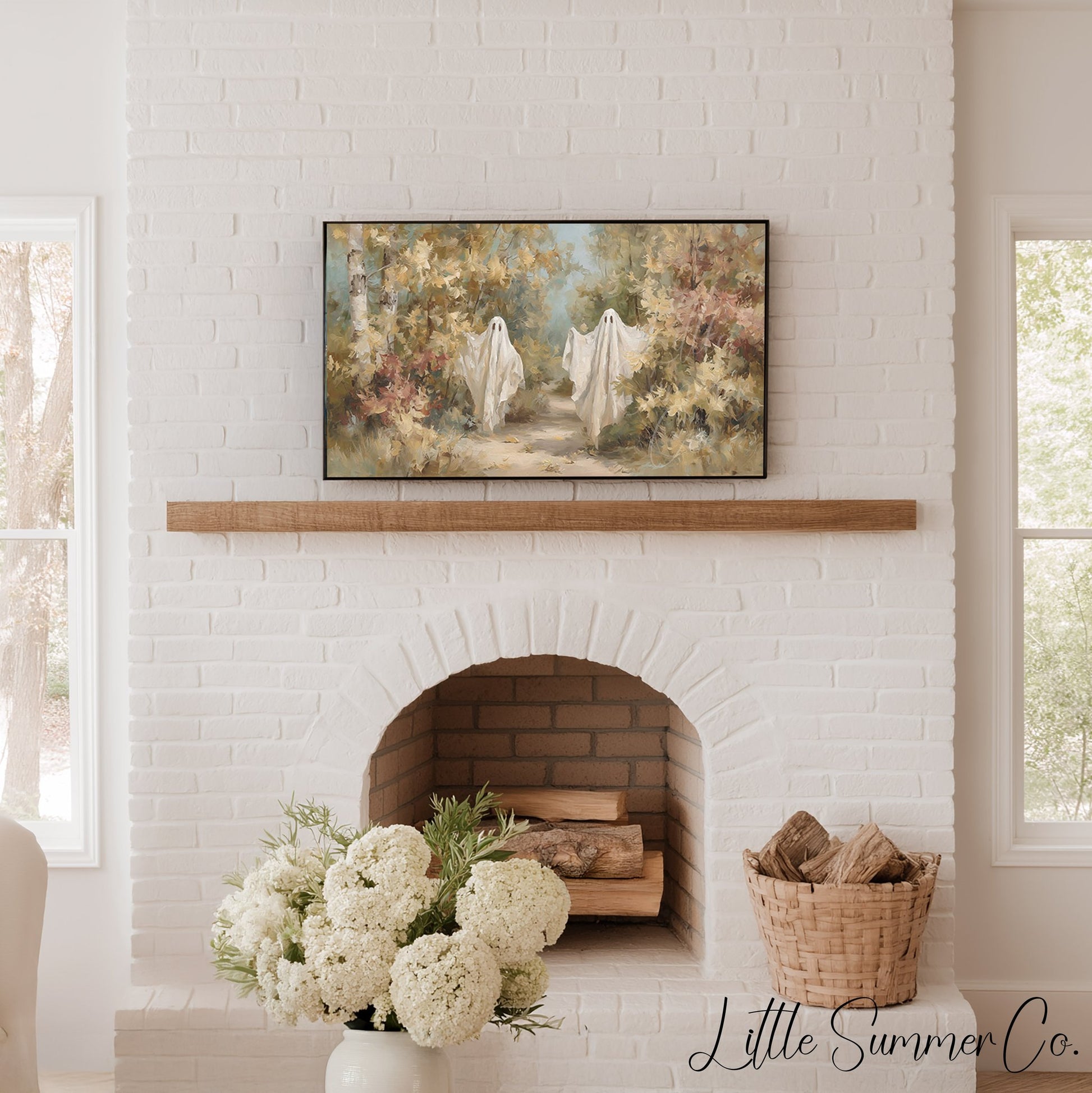 Ghosts Forest Path Frame TV Art displayed on a TV