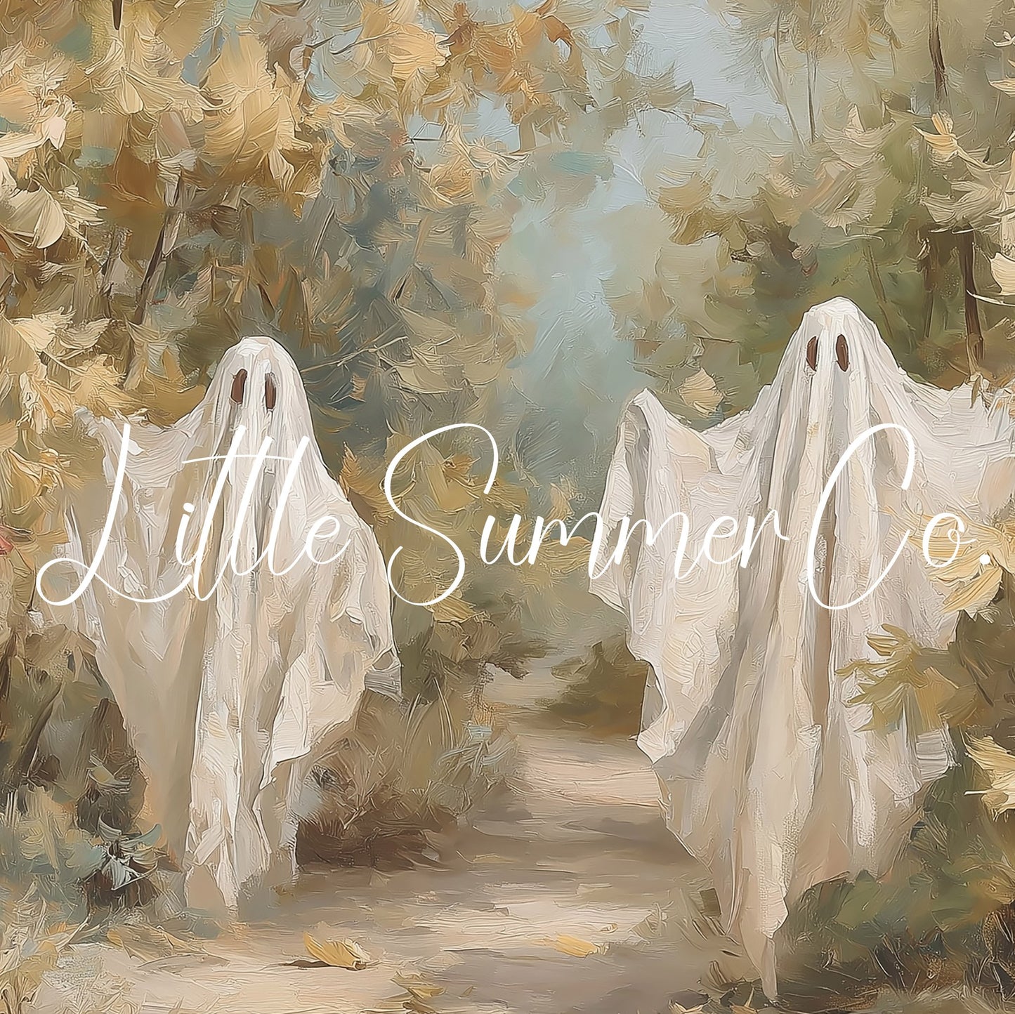 Ghosts Forest Path Frame TV Art displayed on a TV