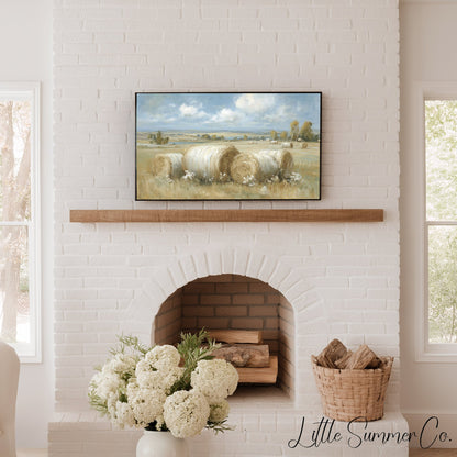 Hay Bales Frame TV Art displayed on a TV