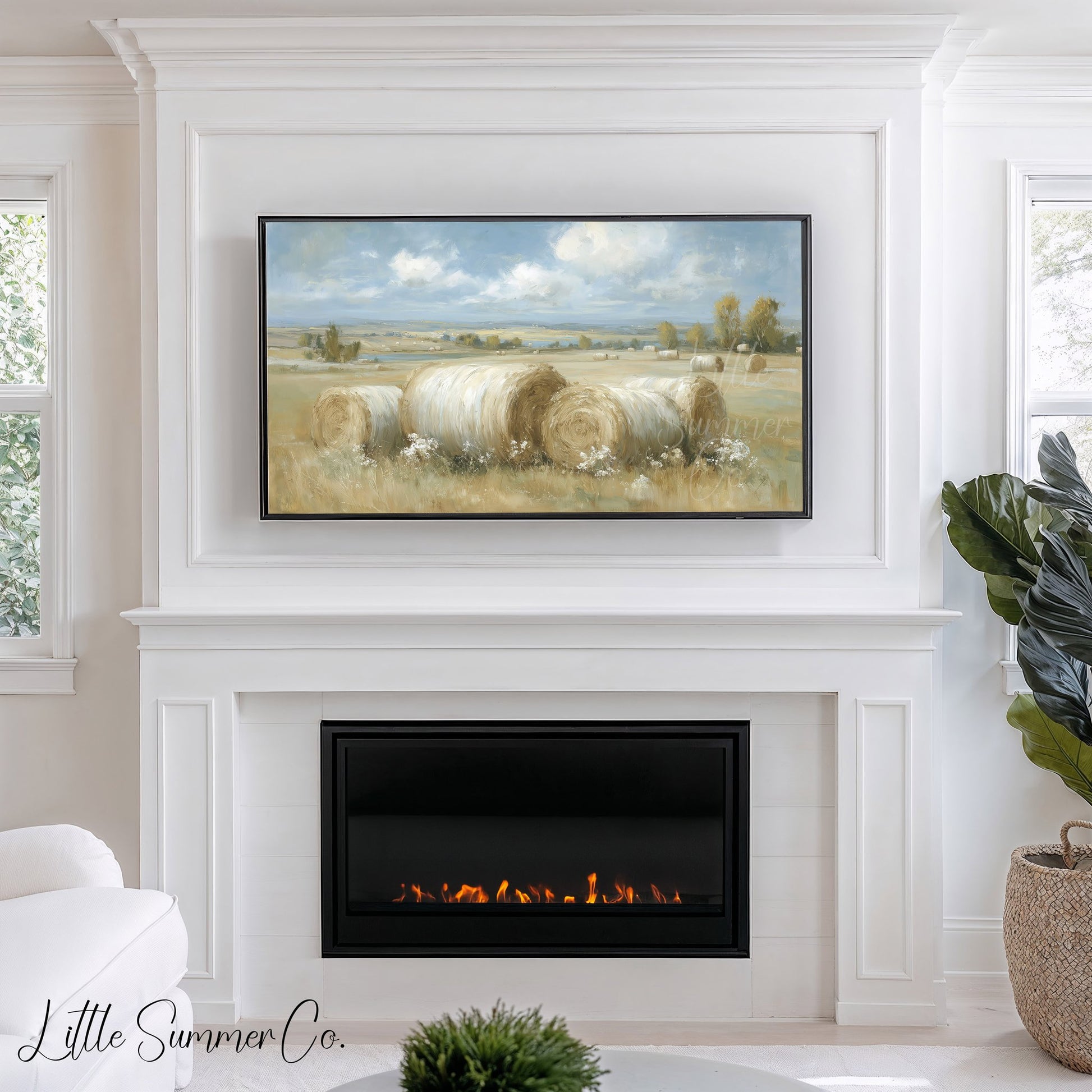 Hay Bales Frame TV Art displayed on a TV