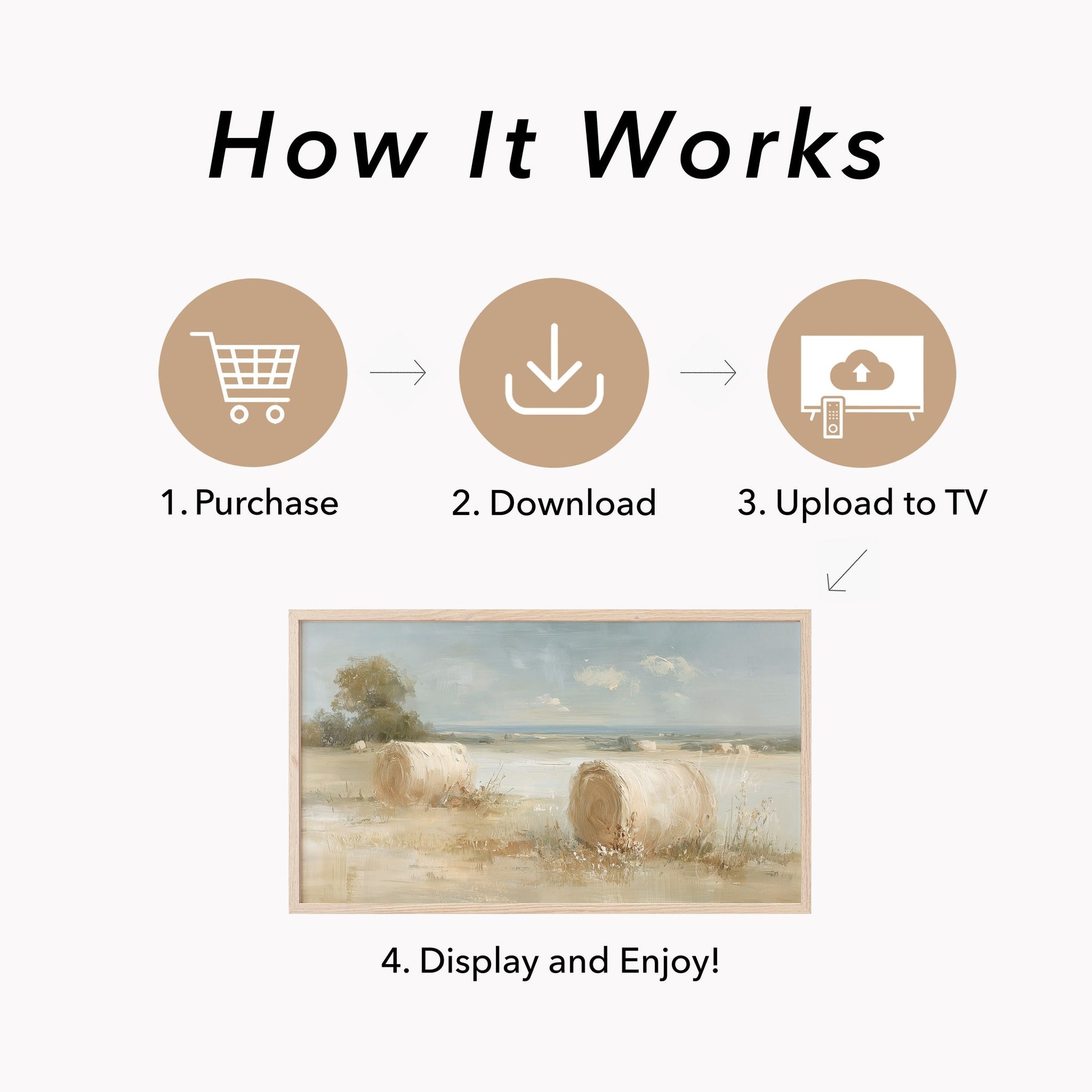 Hay Bales Field Frame TV Art displayed on a TV