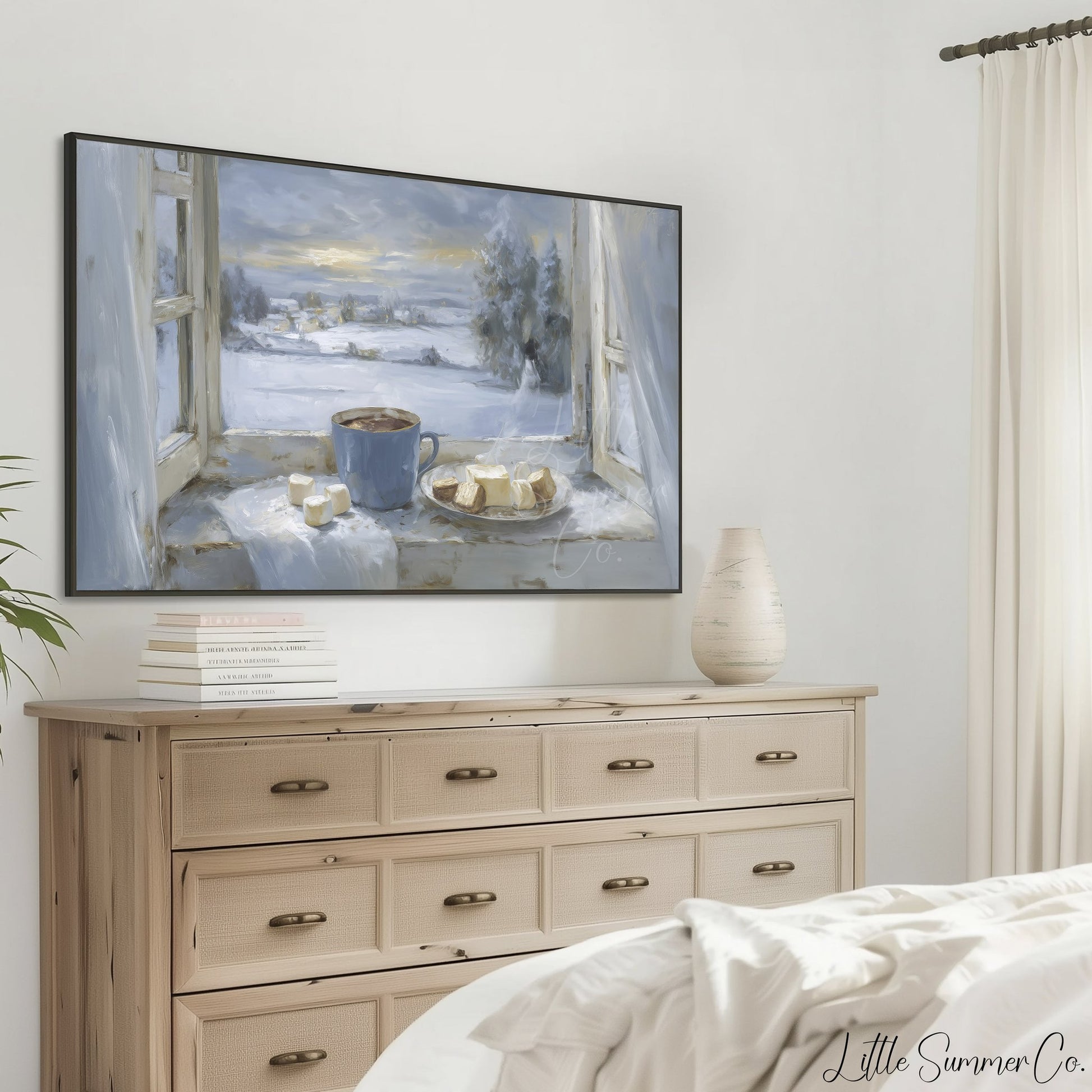 Hot Chocolate Window Frame TV Art displayed on a TV