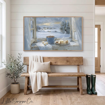 Hot Chocolate Window Frame TV Art displayed on a TV