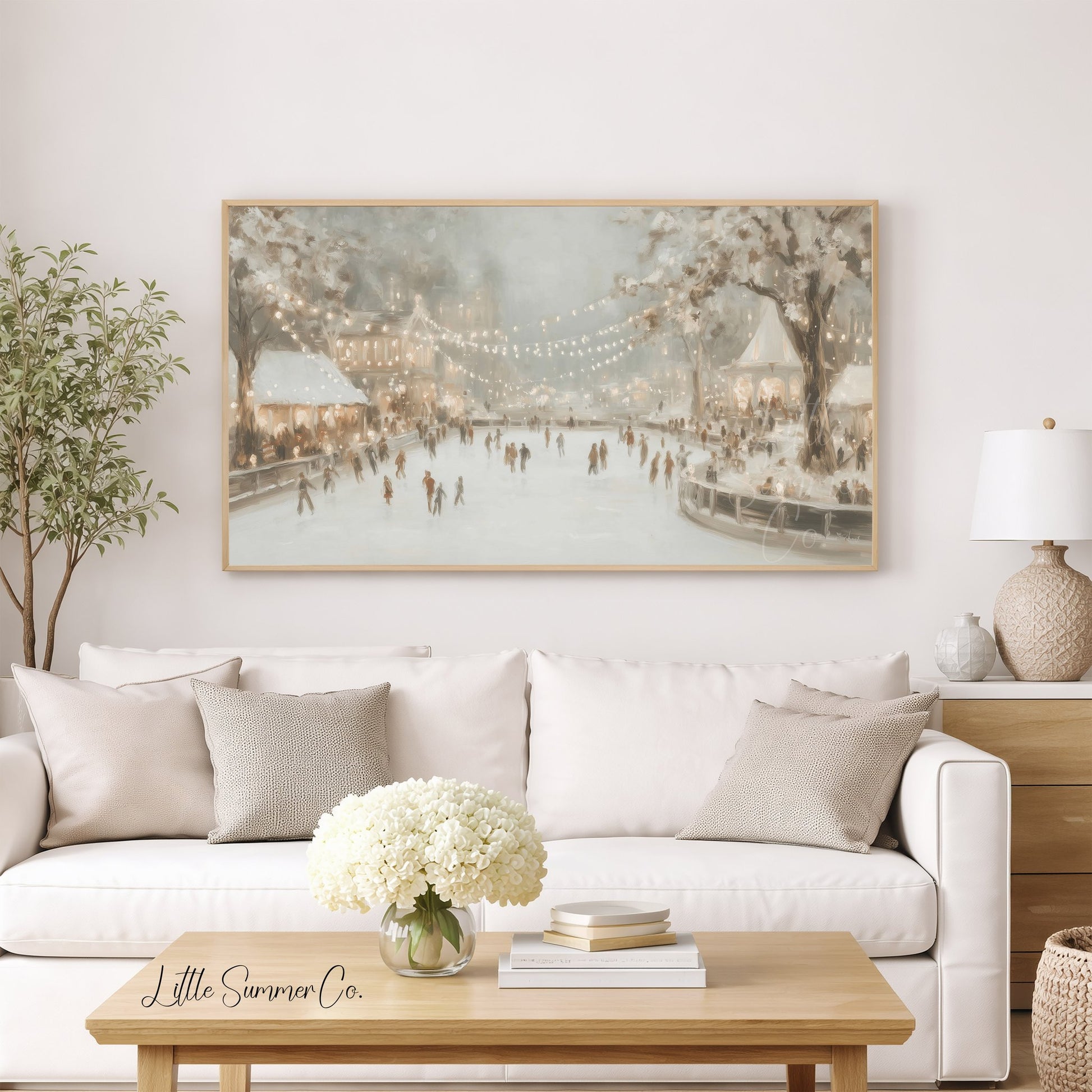 Ice Skating Rink Frame TV Art displayed on a TV