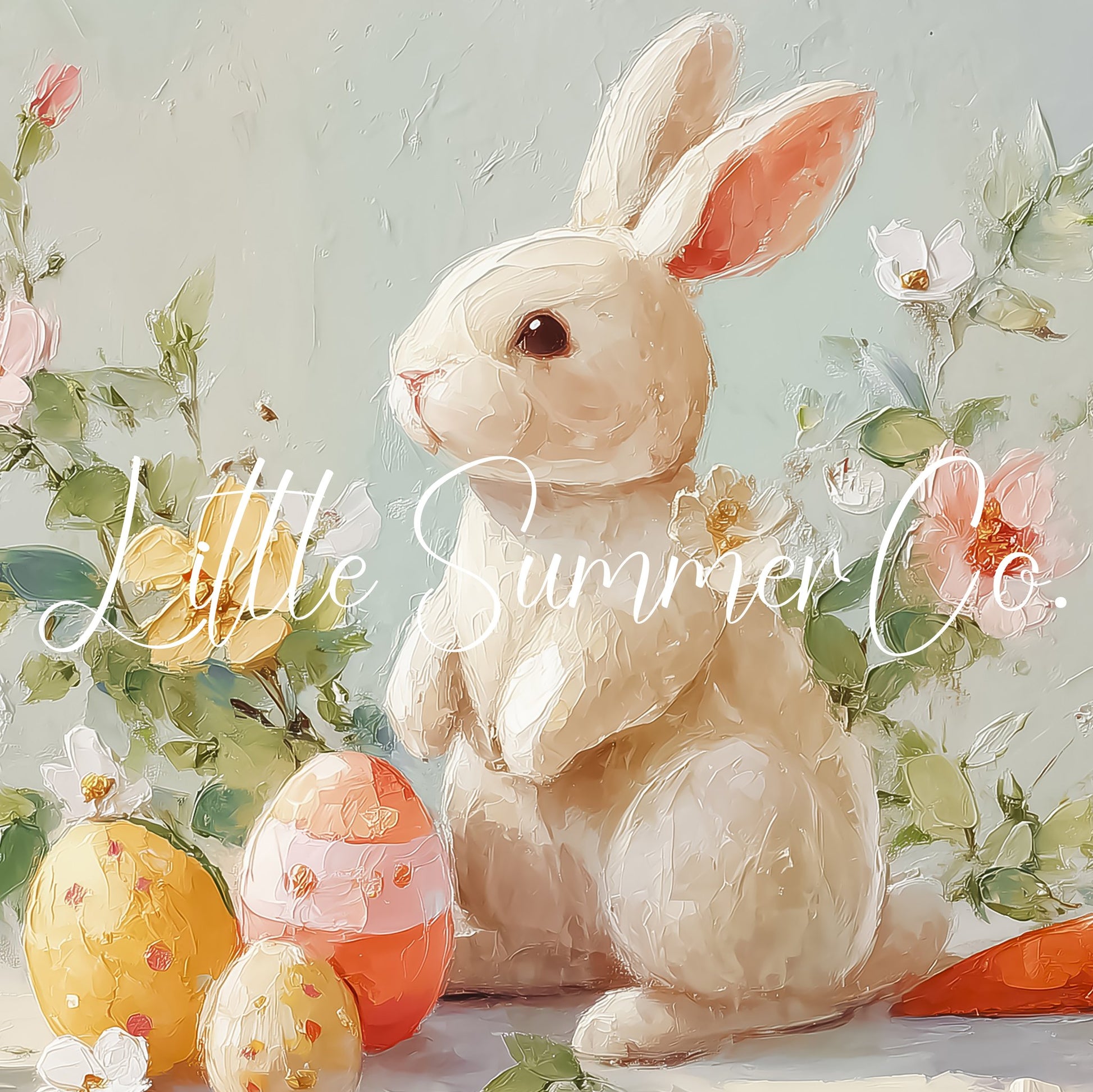 Bunny With Easter Eggs Frame TV Art displayed on a TV