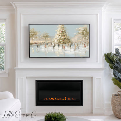 Ice Skating Frame TV Art displayed on a TV