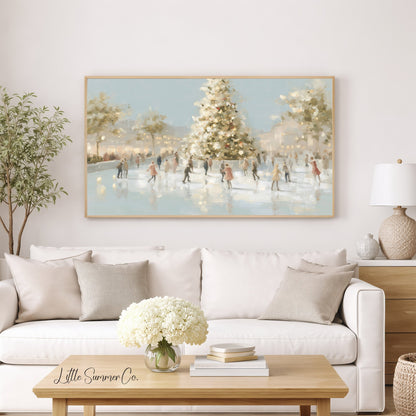 Ice Skating Frame TV Art displayed on a TV