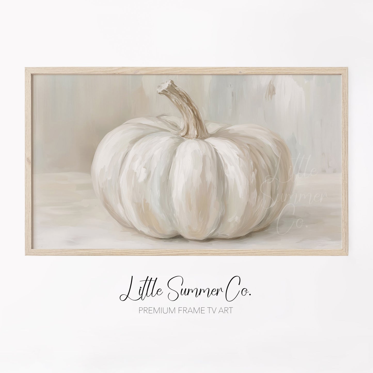 White Pumpkin Frame TV Art displayed on a TV