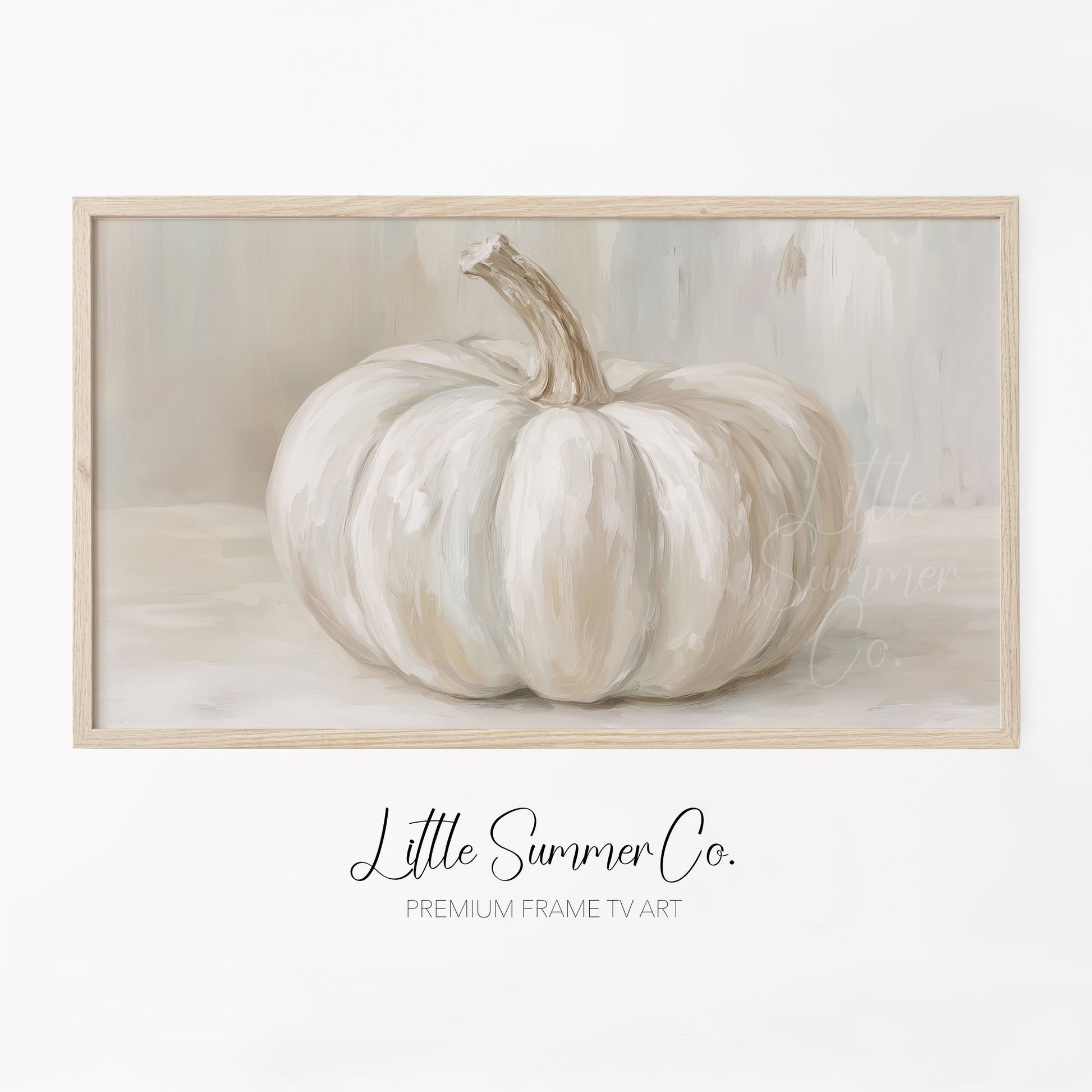 White Pumpkin Frame TV Art displayed on a TV