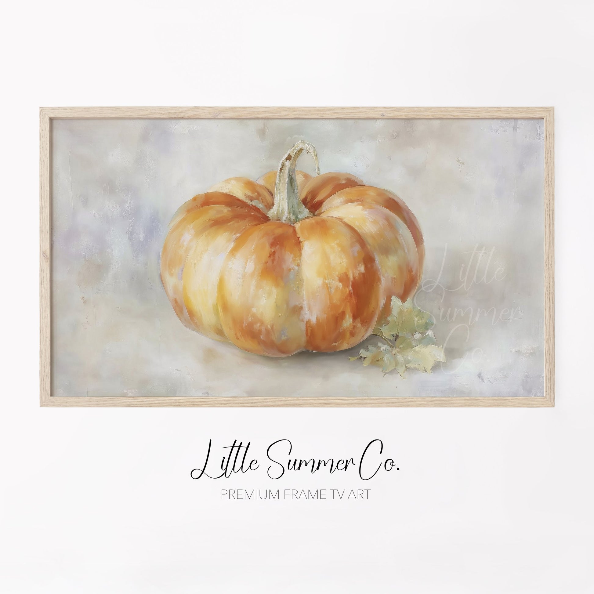 Pumpkin Frame TV Art displayed on a TV