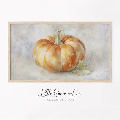 Pumpkin Frame TV Art displayed on a TV
