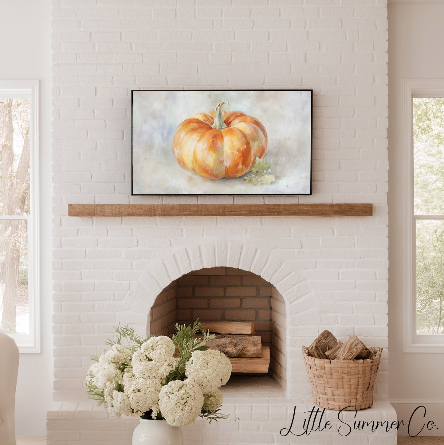 Pumpkin Frame TV Art displayed on a TV