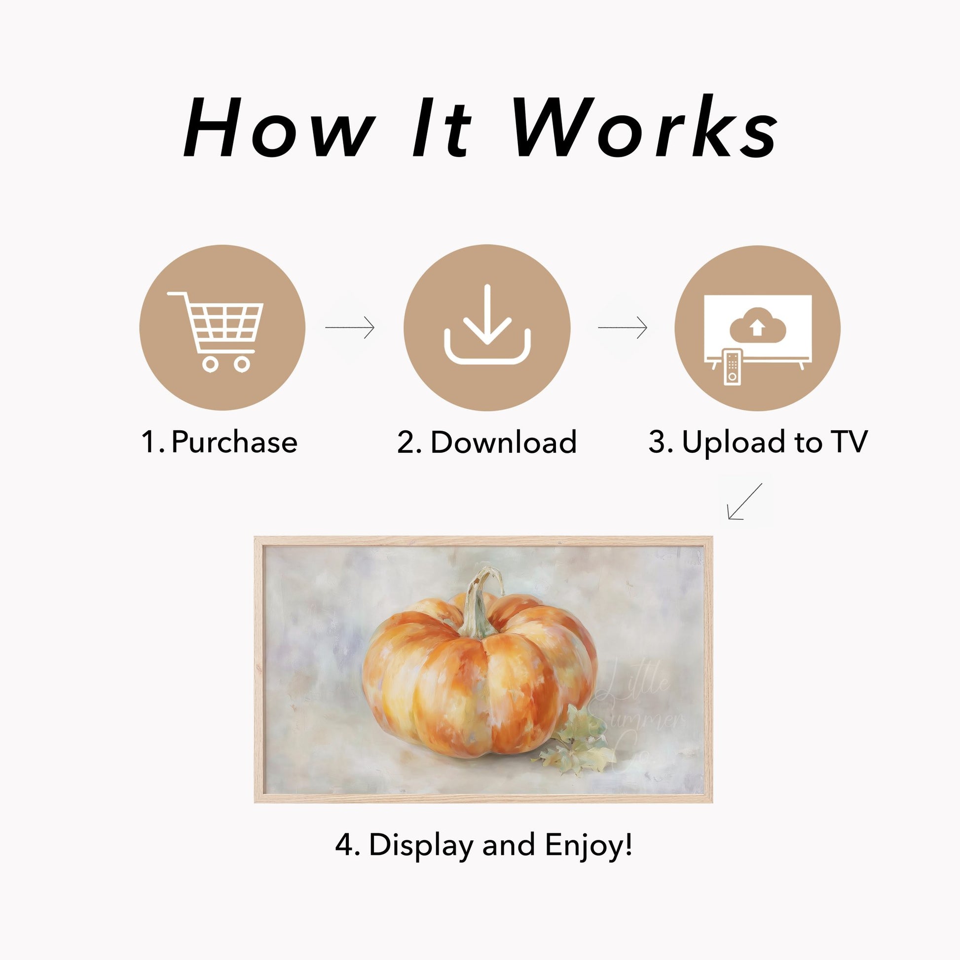 Pumpkin Frame TV Art displayed on a TV