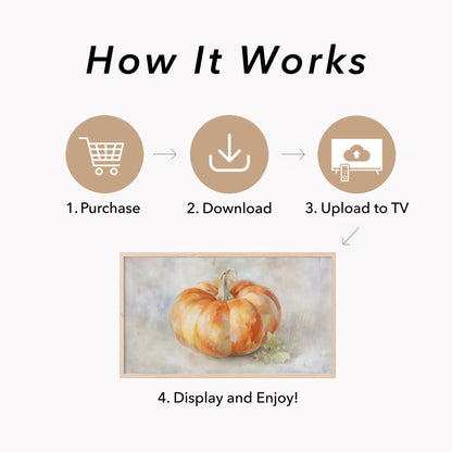 Pumpkin Frame TV Art displayed on a TV