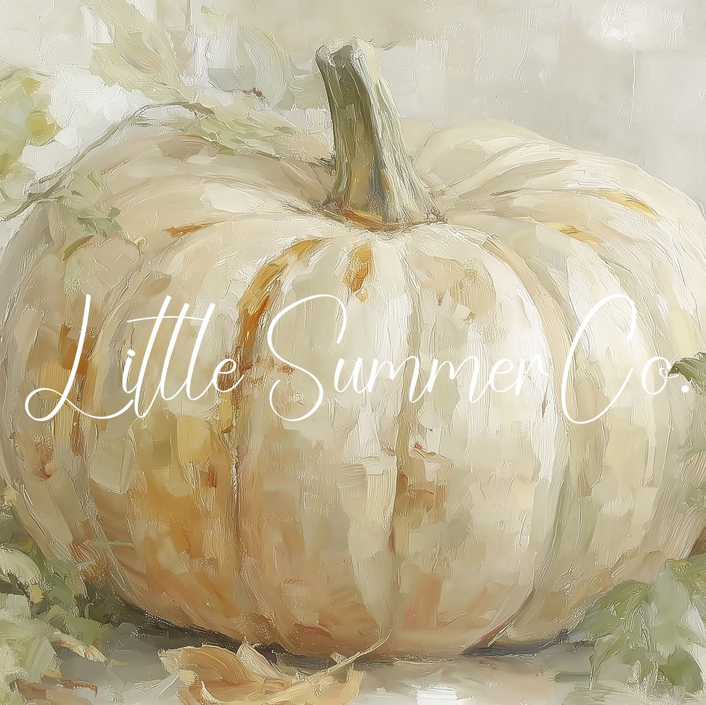Ivory White Pumpkin Frame TV Art displayed on a TV