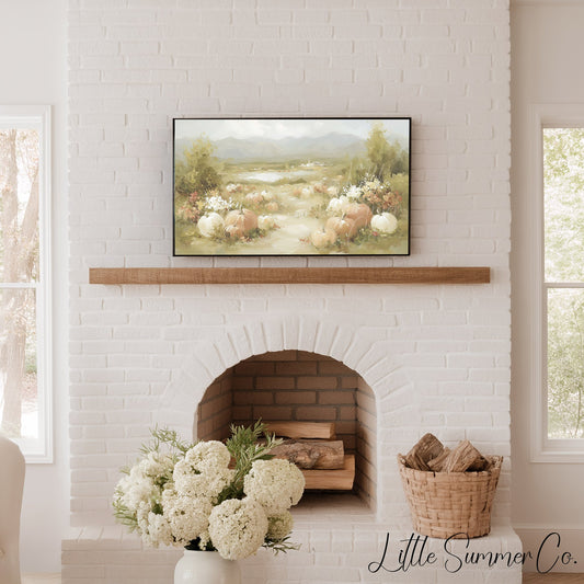 Countryside Pumpkins Frame TV Art displayed on a TV