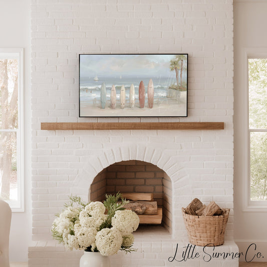 Beach Surfboards Frame TV Art displayed on a TV