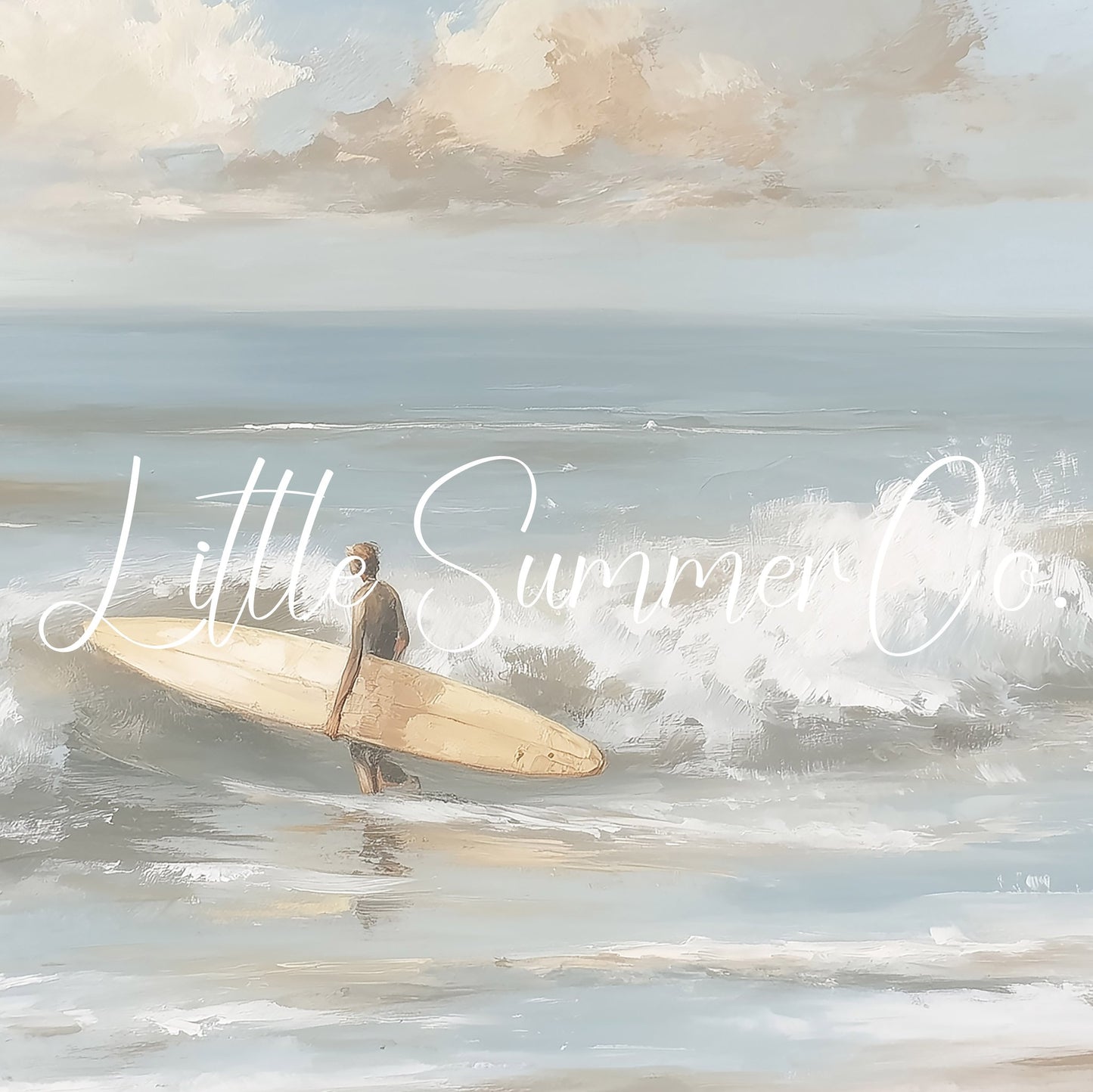 Surfer With Board Frame TV Art displayed on a TV