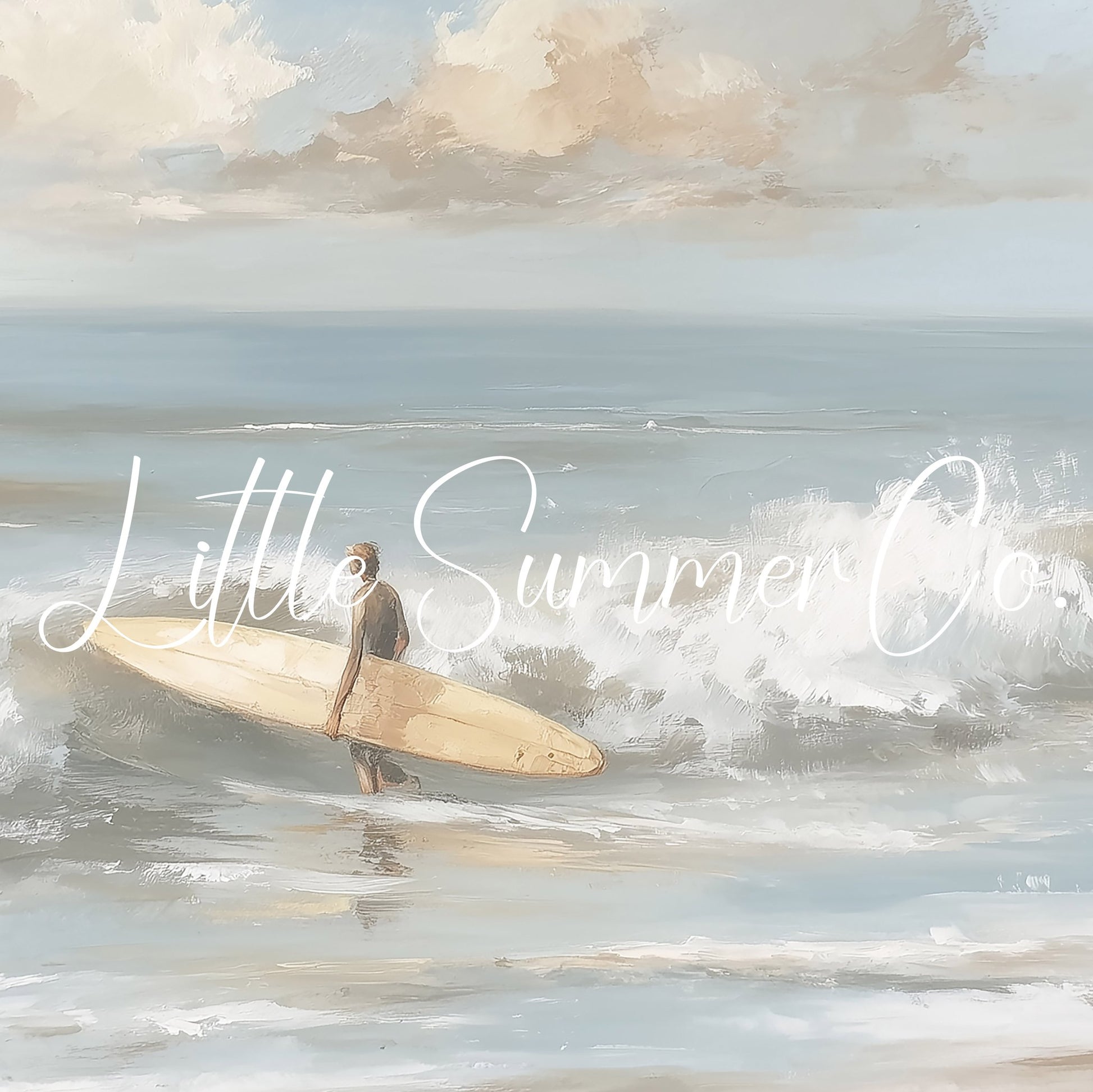 Surfer With Board Frame TV Art displayed on a TV