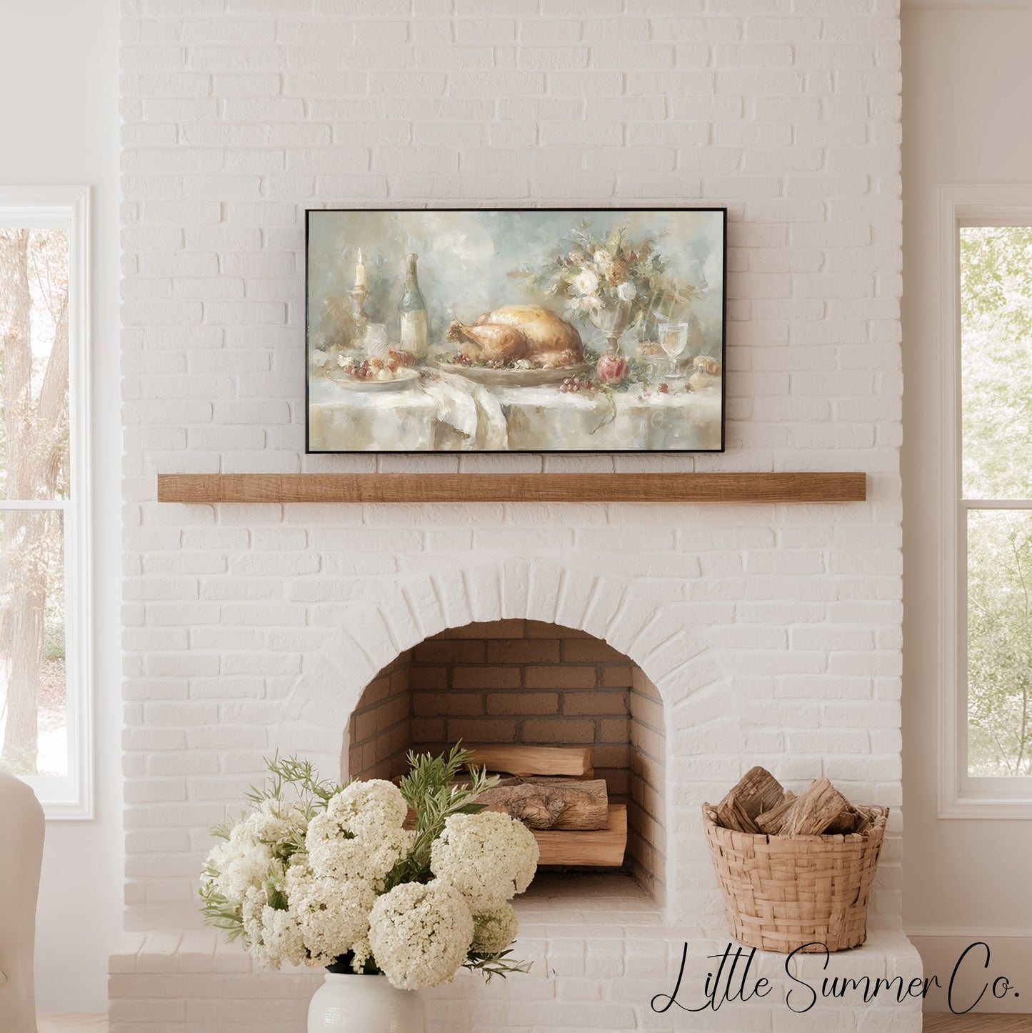 Roast Turkey Table Frame TV Art displayed on a TV