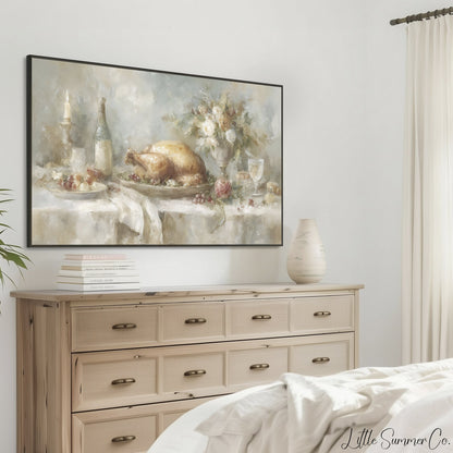 Roast Turkey Table Frame TV Art displayed on a TV